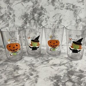 4 Pottery Barn Kids Halloween Tumbler Cups Plastic Glasses